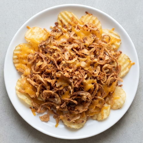 Fried Onion, Chips & Cheese 